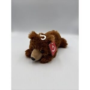 Aurora Brown Bear Plush Stuffed Animal Grizzly Laying Soft Fuzzy 13" #31740